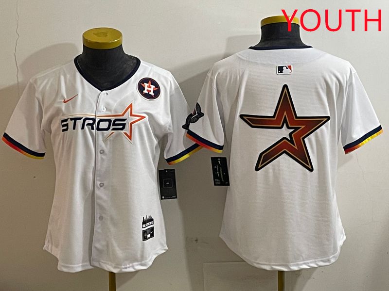 Youth Houston Astros Blank White three generations Joint Name Nike 2025 MLB Jersey style 14